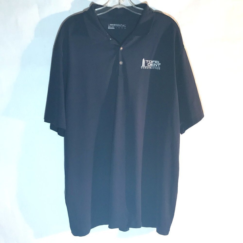 NIKE Golf Dri Fit Polo Button Up Fitness Athletic Resort Golfing Club Tee